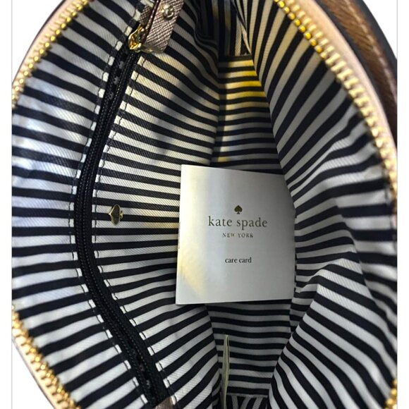NWOT - KATE SPADE - Spencer Metallic Rose Gold Leather Zip Dome Crossbody K5386 - Picture 3 of 5